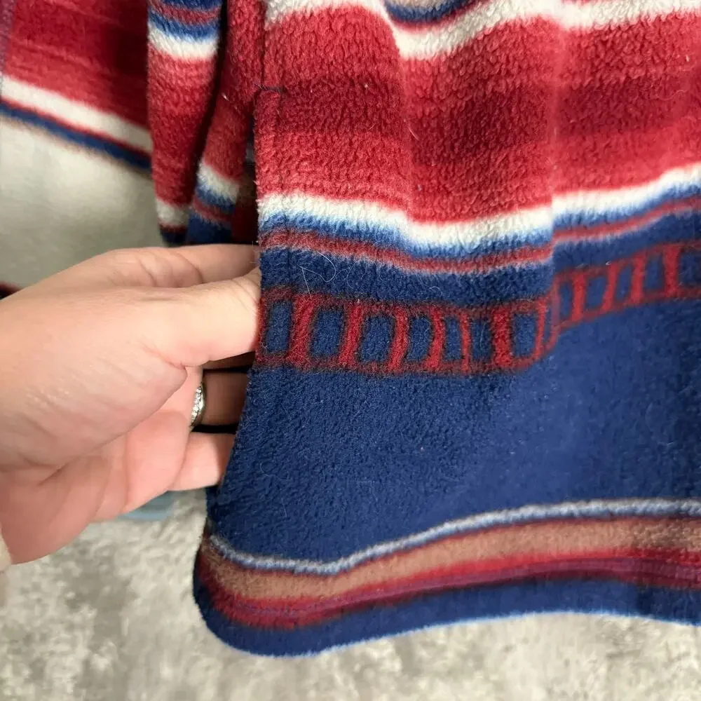 Vintage 90s AEO Blanket Stripe Fleece Southwest Pullover Quarter Zip Jacket M